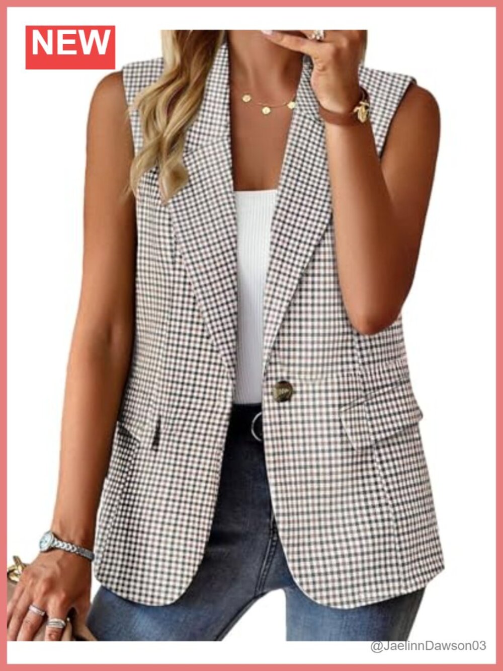 Women's Sleeveless Open Front Lightweight Blazer Vest